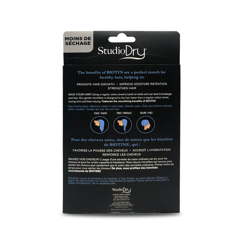 Studio Dry Biotin Infused Turban Hair Towel
