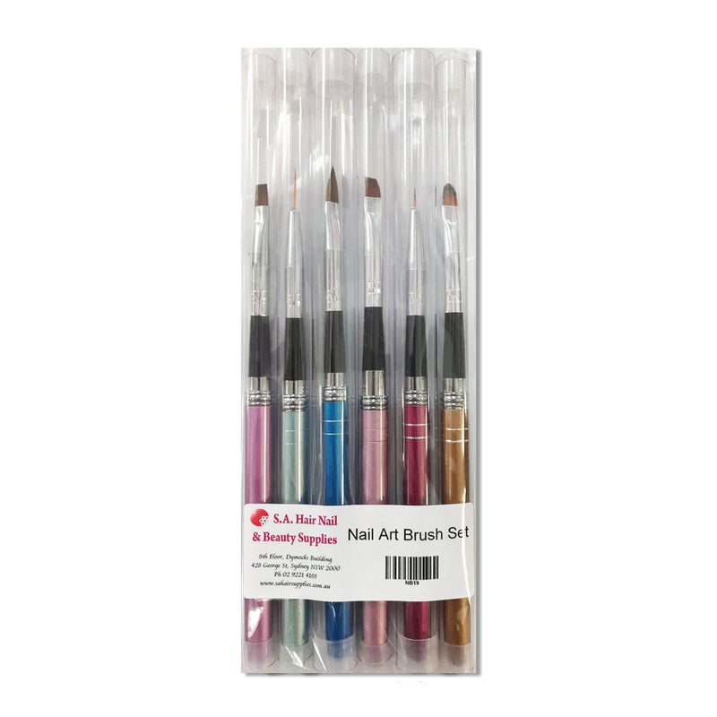 6 Piece Professional Nail Art Brush Set