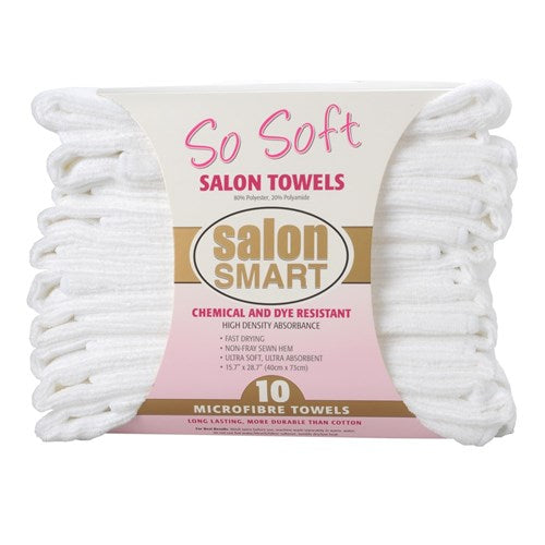 Salon Smart Micro Fibre Towels 10 pack White