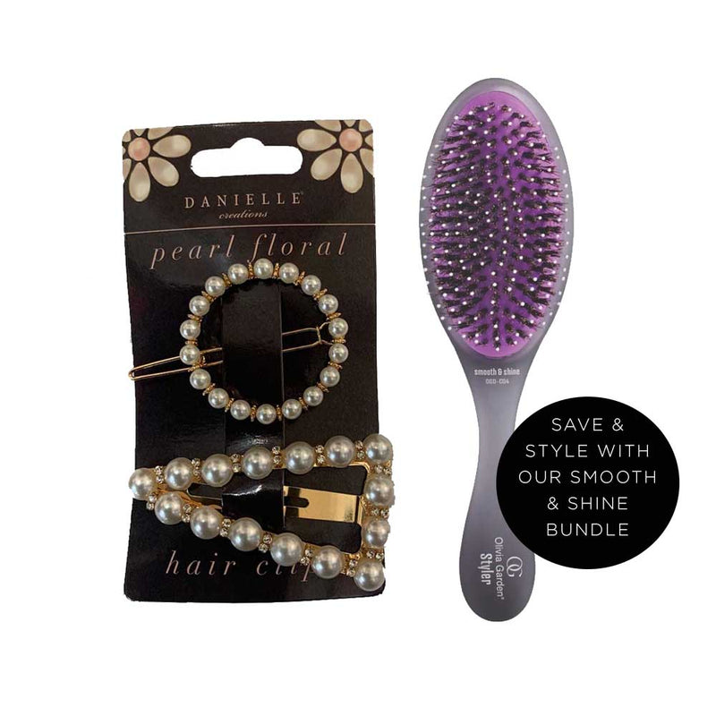 Smooth & Shine Brush & Pearl Clip Duo