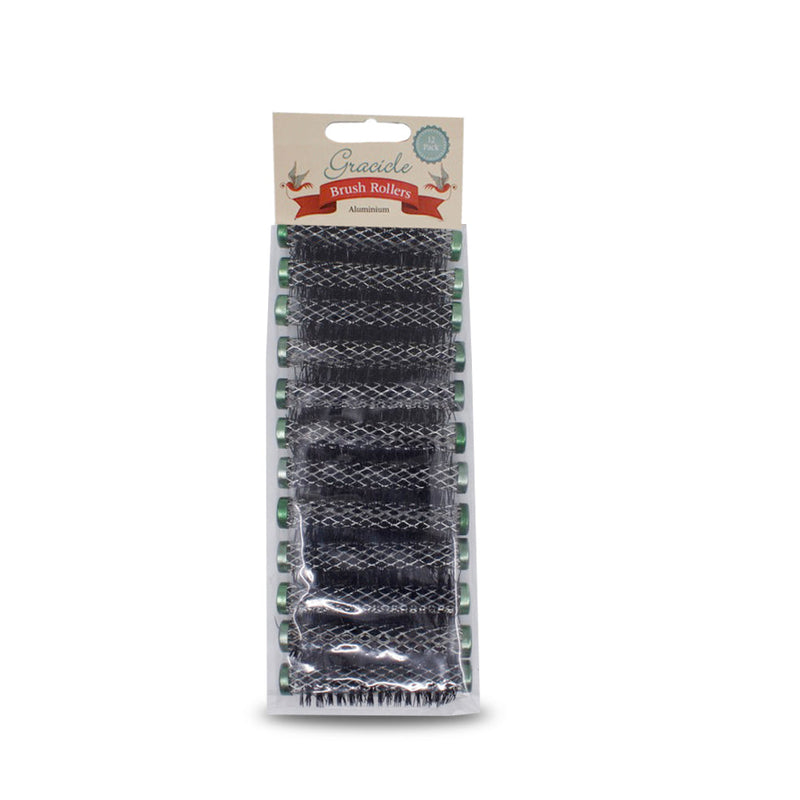 Grace 11mm Metal Brush Rollers Green