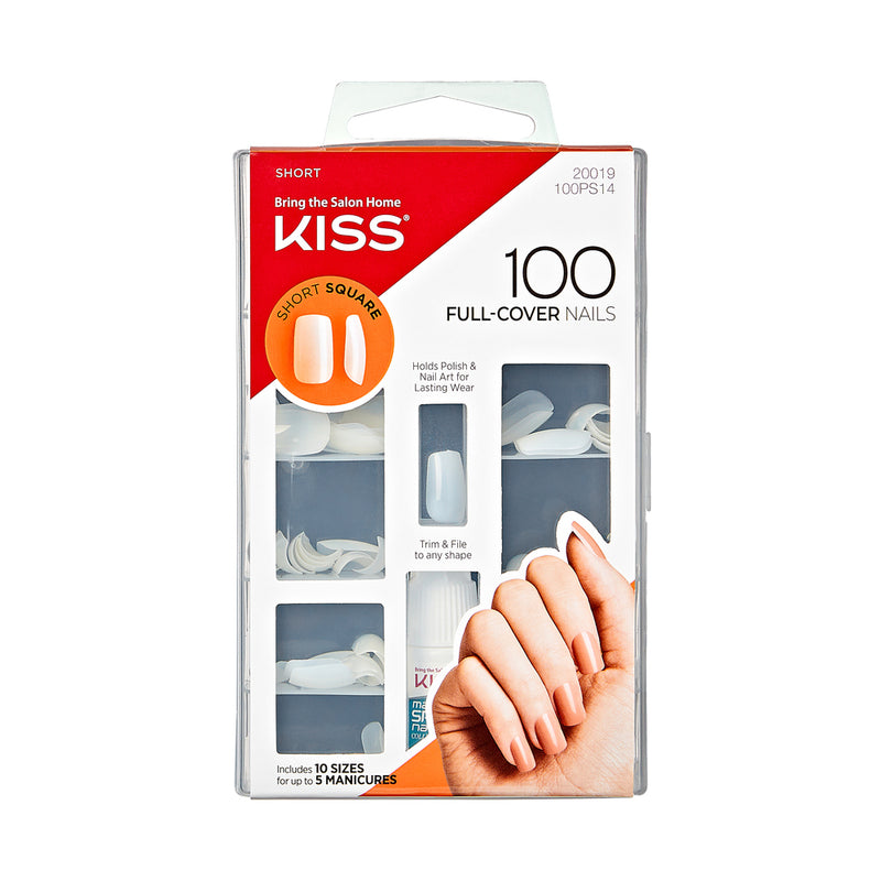 KISS 100 Full Cover Nails Short Square