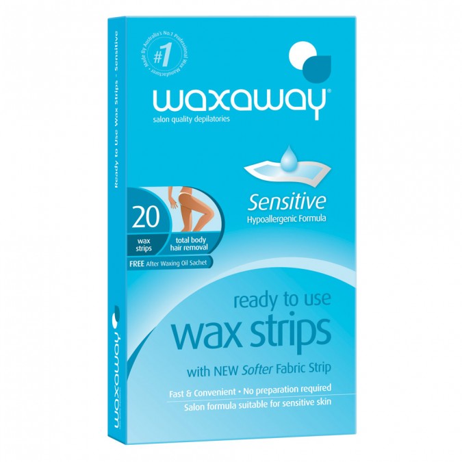 Waxaway Ready-To-Use Body Wax Sensitive Strips 20 Pack