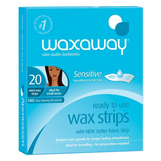 Waxaway Ready-To-Use Facial Wax Sensitive Strips 20 Pack