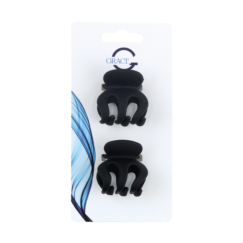 Grace Claw Clip Set Matt Black 3.5cm