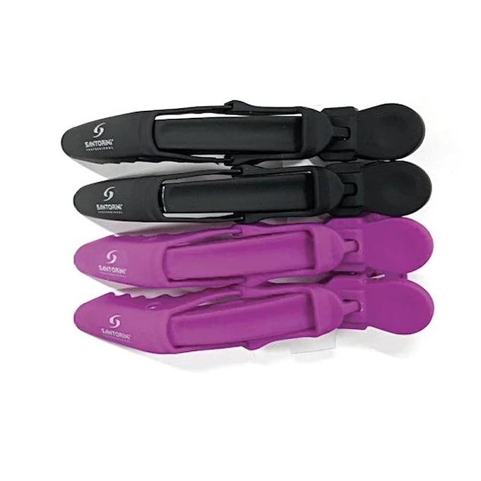 Santorini Rubberised Crocodile Clips 4pk