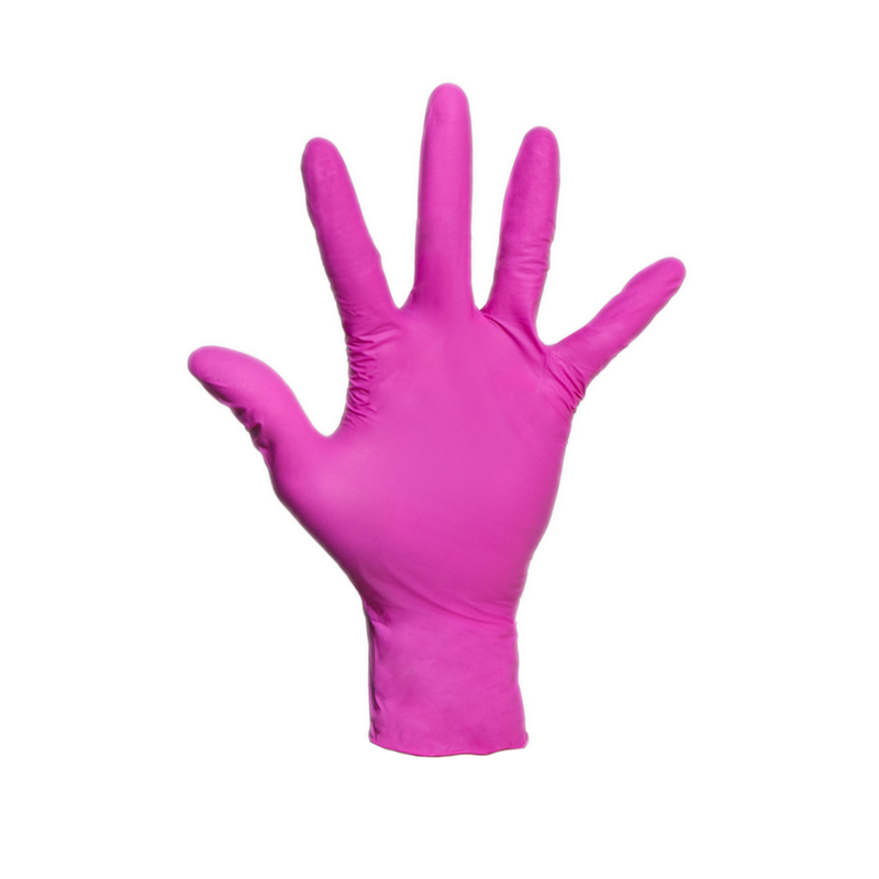 Contrast Nitrile Pink Gloves Medium 100 Pack