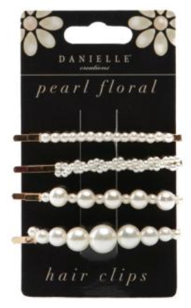 Danielle Creations Pearl Floral Hair Clips 4 Piece