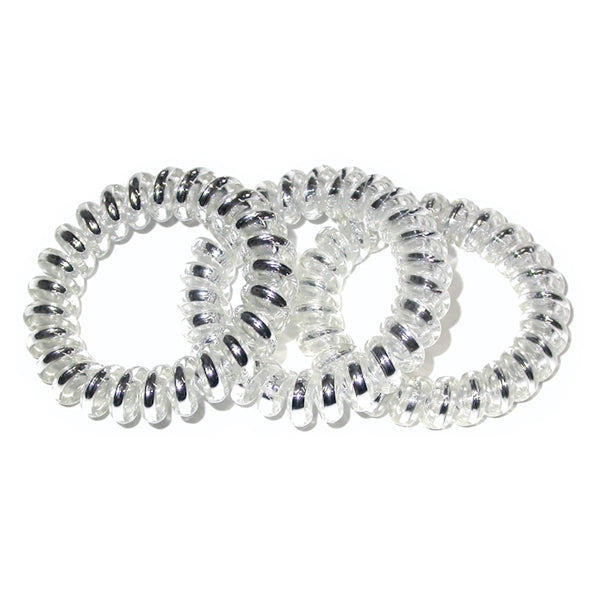 Ez Bobble Hair Tie Silver Large Single
