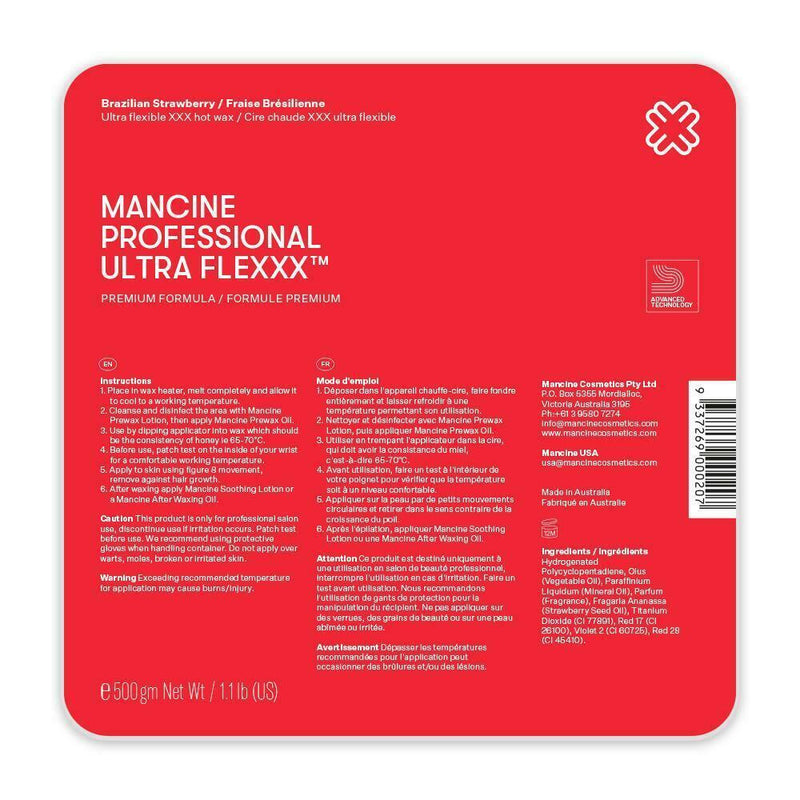 Mancine Brazilian Strawberry Hot Wax 500g