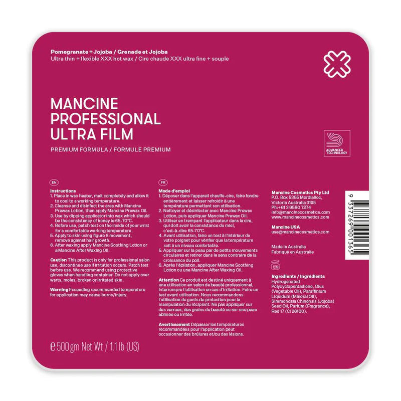 Mancine Pomegranate & Jojoba Hot Wax 500g