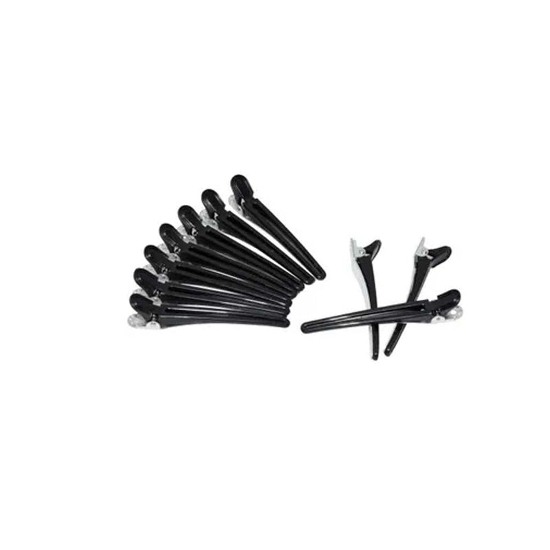 Santorini Nylon Aluminium Clips - Black - 12pk