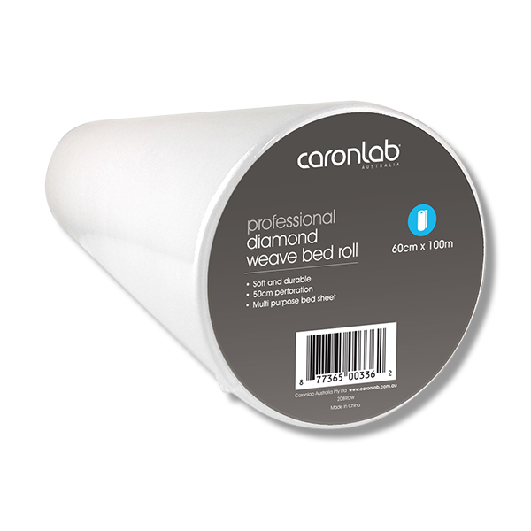 Caronlab Diamond Weave White Perforated Bed Roll 60cm x 100m