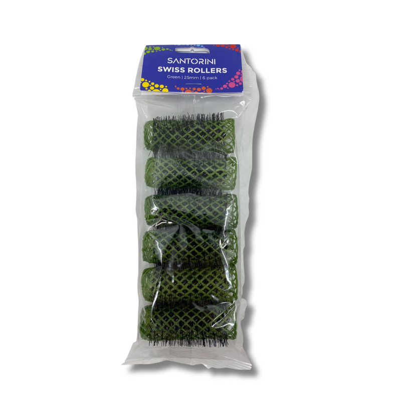 Santorini Swiss Rollers 25mm 6pkt Green