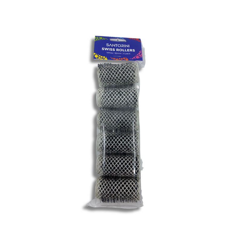 Santorini Swiss Rollers 32mm 6pkt White