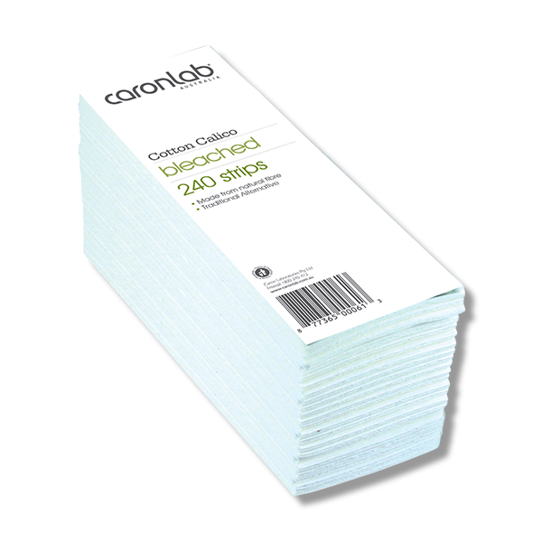 Caronlab Cotton Calico White Bleached Strips 240 Pack
