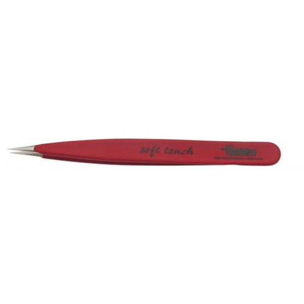 Focus Pointed Soft Touch Tweezer Red
