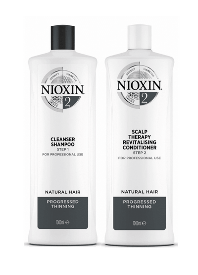 Nioxin System 2 Cleanser Shampoo and Scalp Therapy Revitalising Conditioner 1L Duo