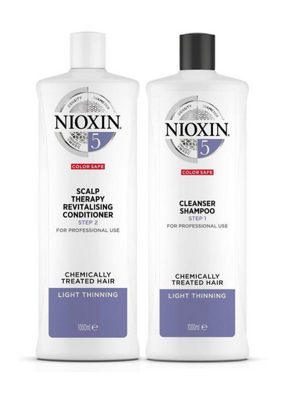Nioxin System 5 Cleanser Shampoo and Scalp Therapy Revitalising Conditioner 1L Duo