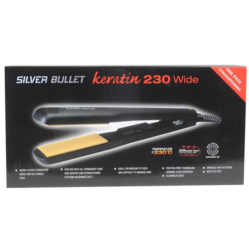 Silver Bullet Keratin 230 Ceramic Hair Straightener 38mm Wide Plate