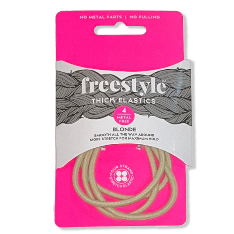 Freestyle Thick Elastic Bands Blonde 4 Pack