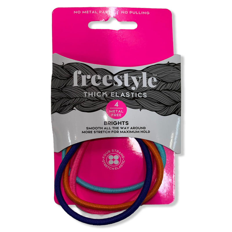Freestyle Thick Elastic Bands Brights 4 Pack