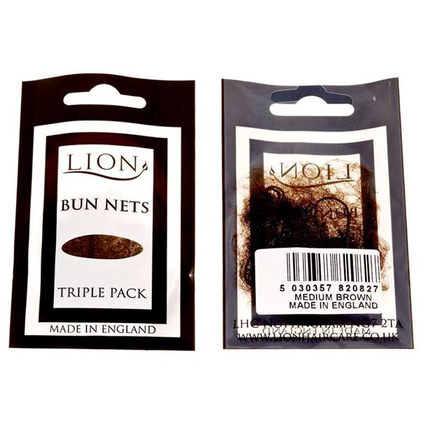 Lion Bun Net 3pk Medium Brown