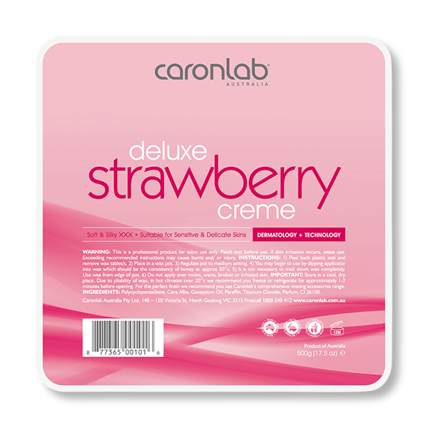 Caronlab Hard Wax Strawberry Creme - 500g-Caronlab-Beautopia Hair & Beauty