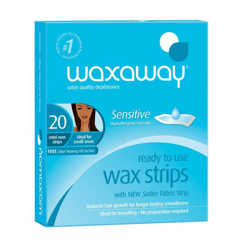 Waxaway Sensitive Ready to Use Facial Wax Strips 20pk