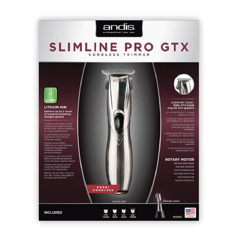 Andis Professional Slimline Pro GTX Cordless Trimmer Silver