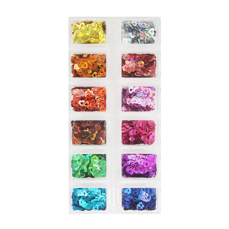 Nail Art Heart AB Sequin Glitter Holographic Nail Decorations