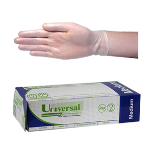 Universal 100pk Latex Lightly Powdered Medium Gloves