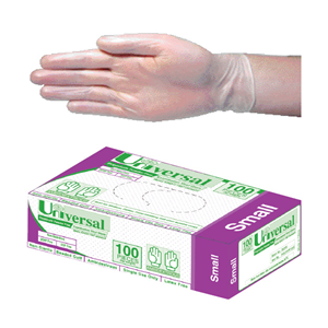 Universal 100pk Latex Lightly Powdered Small Gloves