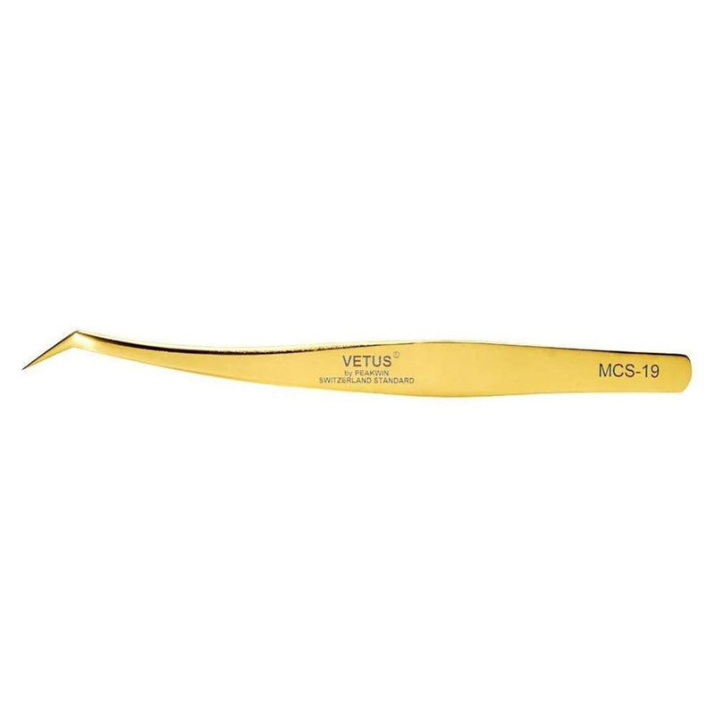 Vetus Gold Lash Tweezers MCS-19 L Shape